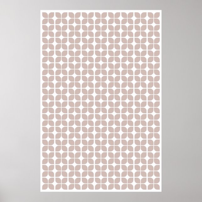 Poster Motif géométrique rétro Beige (Devant)