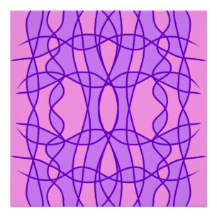 Poster Motif géométrique rose et violet