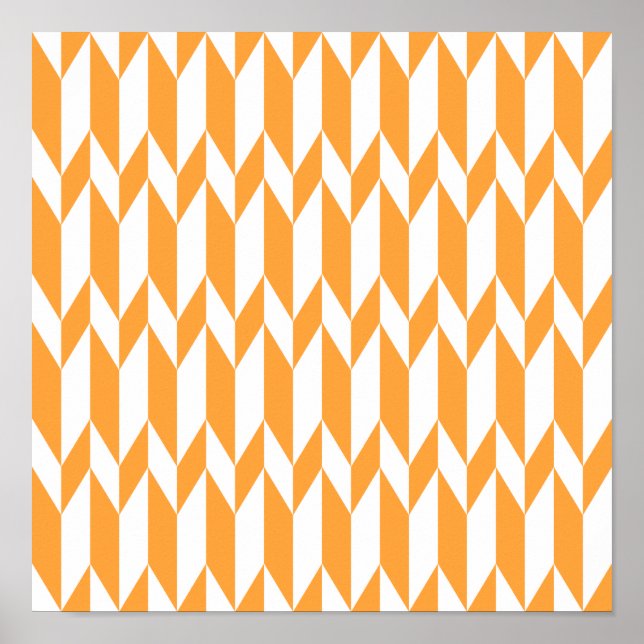 Poster Motif graphique Abstrait orange et blanc. (Devant)