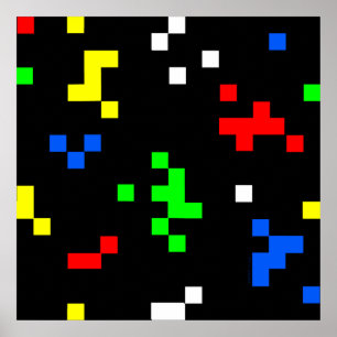 Poster Motif graphique de jeu vidéo 8 bits Retro