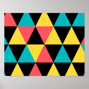 Poster Motif graphique géométrique coloré et rétro joyeux