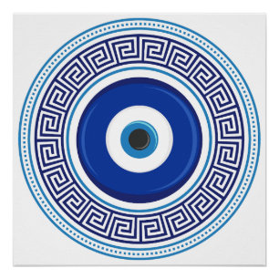 Poster Motif grec mal oeil Nazar