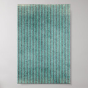 Poster Motif grunge turquoise rayé