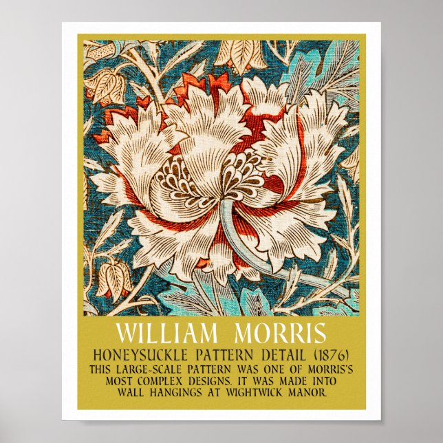 Poster Motif Honeysuckle - Design de William Morris (Devant)