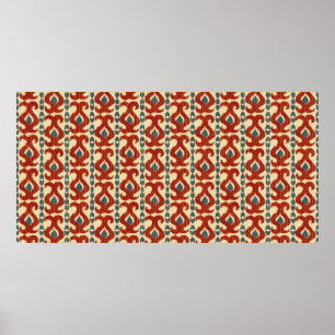 Poster Motif Ikat sans soudure