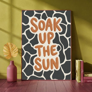 Poster Motif Imprimé Girafe et Typographie « Profiter du