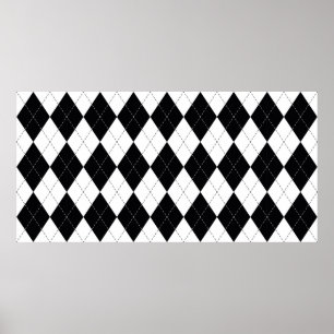 Poster motif Jacquard sans couture en noir et blanc. Géom