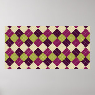 Poster Motif Jacquard sans couture. Formes de diamant arr