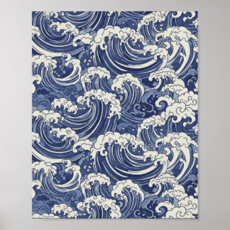 Poster Motif japonais Wave - Art Océan Imprimer