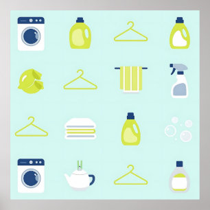 Poster Motif Jour de Lessive Frais