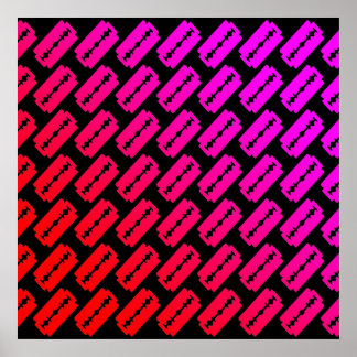 Poster Motif Lames de Rasoir Punk