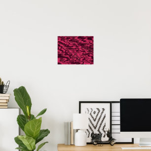 Poster Motif Liquide Ondulé Rose Foncé