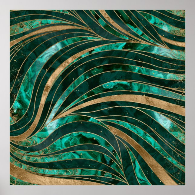 Poster Motif Malachite Wavy (Devant)