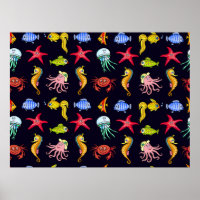 Motif nautique fabuleux avec une mer orange amusan