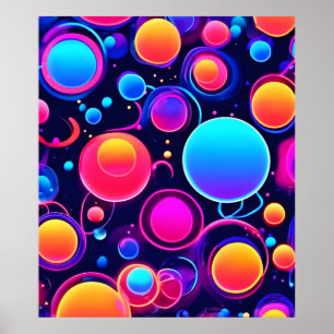 Poster Motif Neon Bubble