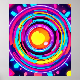 Poster Motif Neon Circle Vortex