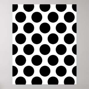 Poster Motif noir et blanc de Polkadot