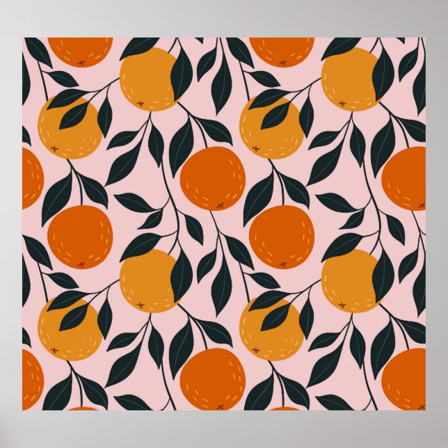 Poster Motif orange vibrant (Devant)