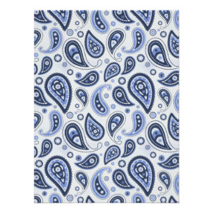 Poster Motif Paisley Bleu