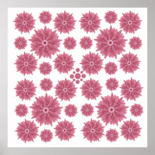 Poster Motif personnalisé de chrysanthème rose poussiéreu