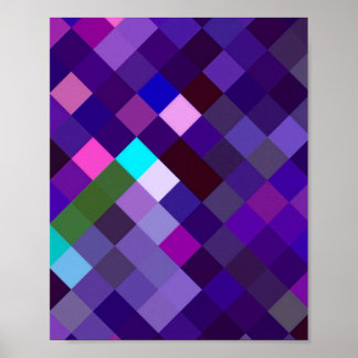 Poster Motif Pixelé - Violet
