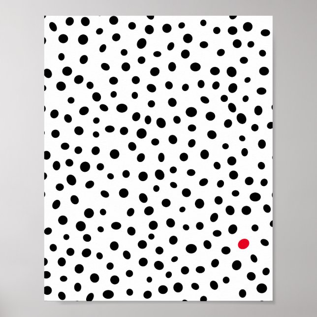 Poster Motif Polka Abstrait (Devant)