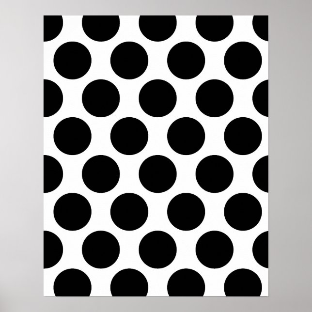 Poster Motif Polkadot noir et blanc (Devant)