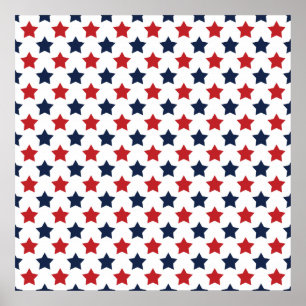 Poster Motif Red, White et Blue Stars