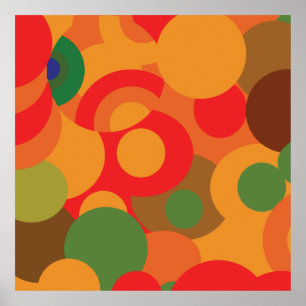 Poster motif rétro Abstrait moderne coloré