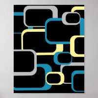 Motif rétro Carré jaune gris noir