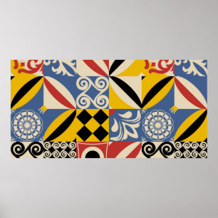 Poster Motif rétroactif à partir de formes géométriques s