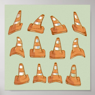 Poster Motif Road Cone