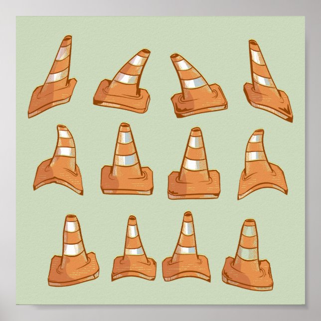 Poster Motif Road Cone (Devant)