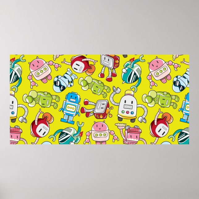 Poster motif robot transparent (Devant)