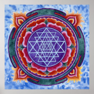 Poster Motif rond de Sri Yantra