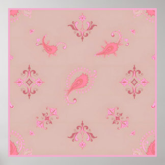 Poster Motif rose Paisley