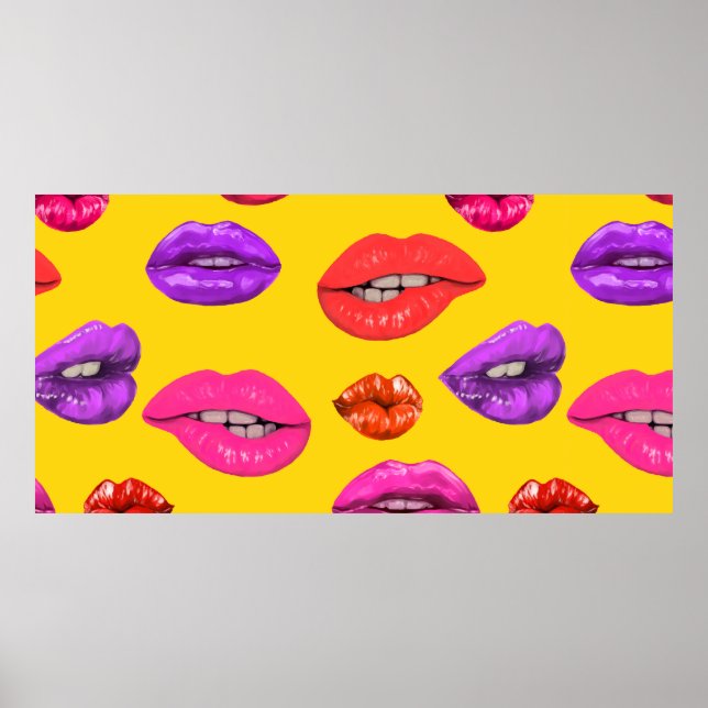 Poster Motif sans charme dans le style années 80, glamour (Devant)