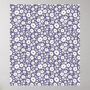 Poster Motif sans couture à fleurs tendance. Petit étage 
