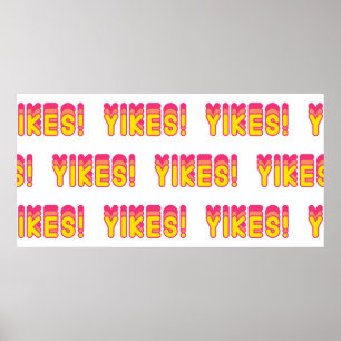 Poster Motif sans couture avec des mots "Yikes !". paroi