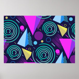 Poster Motif sans couture avec différents types géométriq