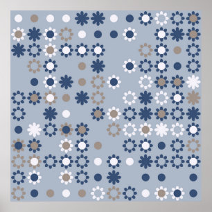 Poster Motif sans couture avec éléments colorés, vintage 