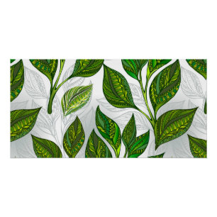 Poster Motif sans couture avec Feuilles de thé vert