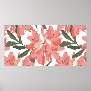 Poster Motif sans couture avec fleur d'Oleander. Compe fl