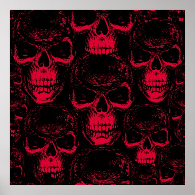 Poster Motif sans couture avec un sinistre risque humain  (Devant)