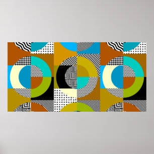 Poster Motif sans couture. Cercles motif en col géométriq