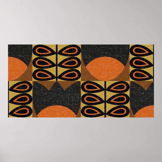 Poster motif sans couture dans le style scandinave. Réini (Devant)