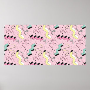 Poster Motif sans couture dans un style rétro abstrait et