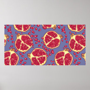 Poster Motif sans couture de grenade.