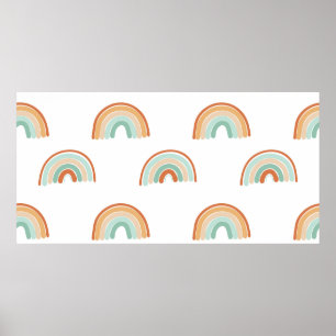 Poster Motif sans couture de l'arc-en-ciel abstrait dessi