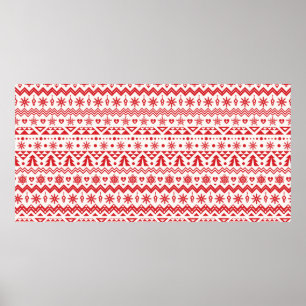Poster Motif sans couture de Noël